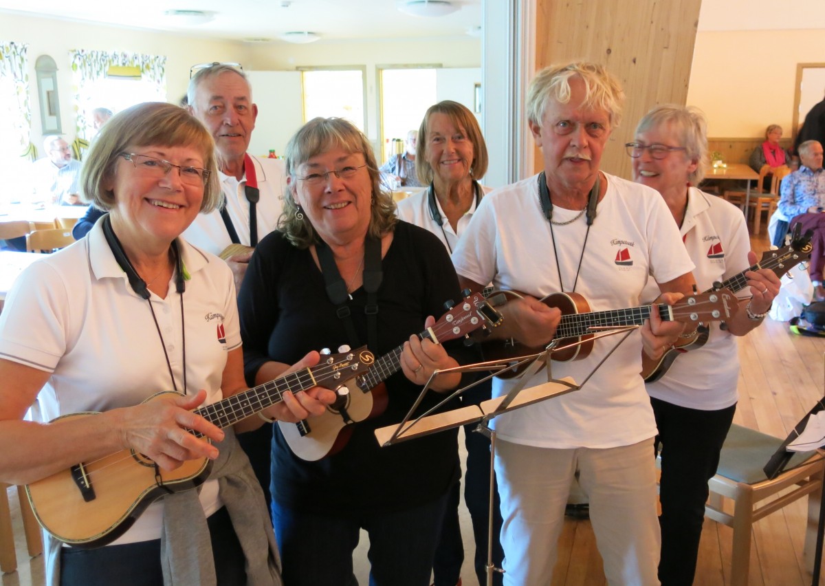 Delar av ukuleleorkestern i aktion. Foto: Lars Joelsson